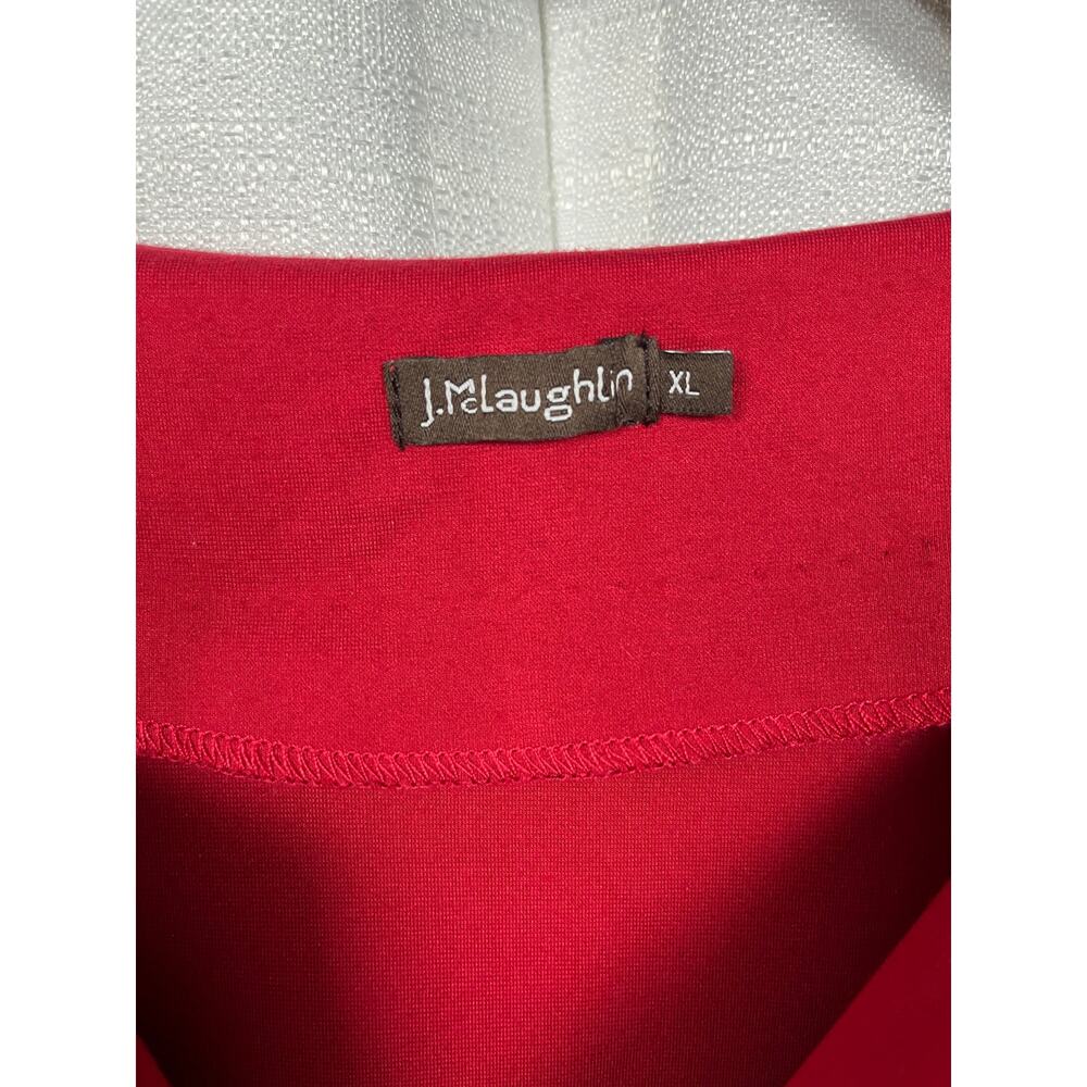 J.McLaughlin Red Ofelia Catalina Cloth Shift Midi Dress Sz.XL - Picture 5 of 12